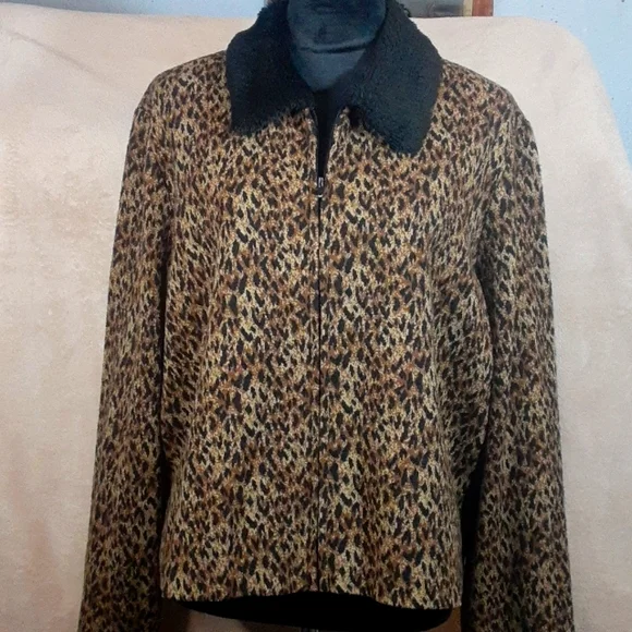 Kathie Lee Collection Leopard Print Sweater/Jacket sz XL - Picture 4 of 4
